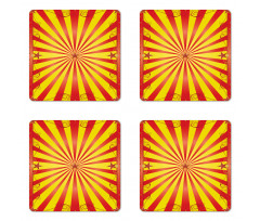 Retro Flyer Background Coaster Set Of Four