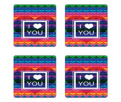 I Love You Frame Heart Coaster Set Of Four