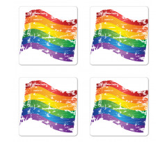 Gay Pride Flag Coaster Set Of Four