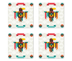 Folk Totem Eagle Coaster Set Of Four