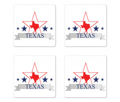 American Map Pattern Coaster Set Of Four