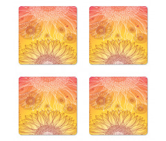 Sunflower Plants Coaster Set Of Four