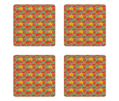 Botany Sketch Flora Coaster Set Of Four