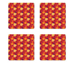 Hawaii Foliage Silhouettes Coaster Set Of Four