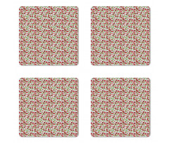 Pomegranate Motifs Coaster Set Of Four