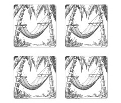 Hammock Palm Trees Coaster Set Of Four