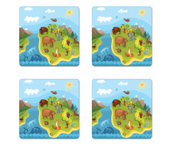 Happy Planet Mountains Coaster Set Of Four