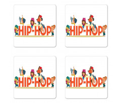 Hip Hop Moonwalk Dance Coaster Set Of Four