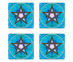 Interlaced Pentagram Coaster Set Of Four