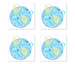 Planet Ecology Theme Coaster Set Of Four