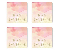 Pink Watercolor Coaster Set Of Four