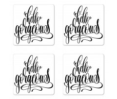 Calligraphy Font Coaster Set Of Four