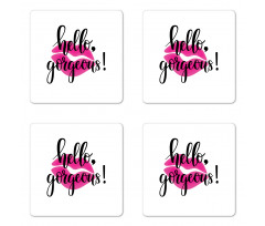 Pink Lipstick Coaster Set Of Four