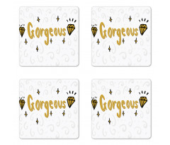 Word and Diamond Coaster Set Of Four