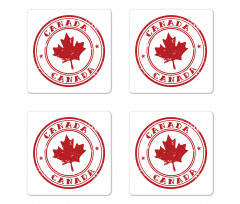 Rubber Stamp Design Coaster Set Of Four