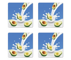 Flowing Milk Splash Coaster Set Of Four