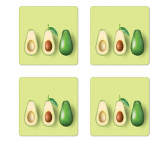 Realistic Half Avocado Coaster Set Of Four