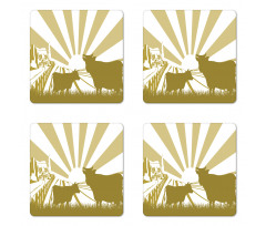 Idyllic Cottage Theme Coaster Set Of Four