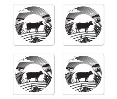 Rural Landscape Field Coaster Set Of Four