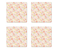 Romantic Vintage Floral Coaster Set Of Four