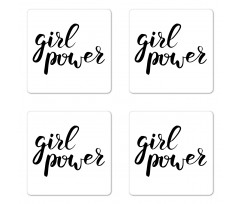 Girl Power Feminist Text Coaster Set Of Four