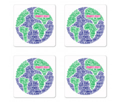 Equality Around World Coaster Set Of Four