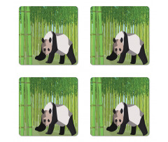 Panda Bamboo Coaster Set Of Four