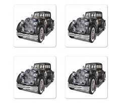 Realistic Classic Car Coaster Set Of Four