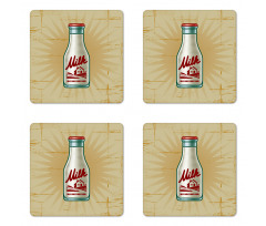 Retro Milk Bottle Coaster Set Of Four