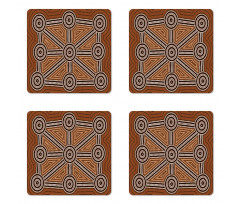 Aboriginal Patterns Coaster Set Of Four