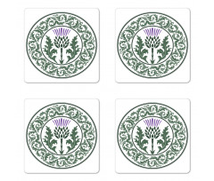 Round Leaf Ornament Coaster Set Of Four