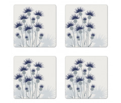 Gardening Theme Flowers Coaster Set Of Four