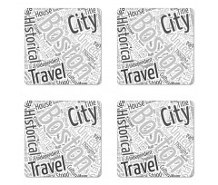 Worldcloud for Tourists Coaster Set Of Four
