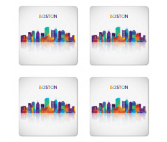 City Skyline Silhouette Coaster Set Of Four