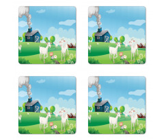 Pleasant Farm Life Coaster Set Of Four