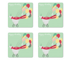 Happy Birthday Party Coaster Set Of Four