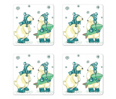 Friends Fish Xmas Coaster Set Of Four