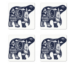 Boho Animal Wildlife Coaster Set Of Four