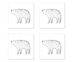 Hand Drawn Animal Coaster Set Of Four