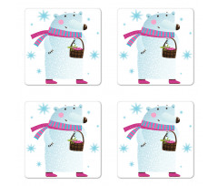 Berry Basket Bear Coaster Set Of Four