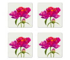 Flower and Vibrant Petals Coaster Set Of Four