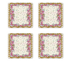 Spring Love Colorful Roses Coaster Set Of Four