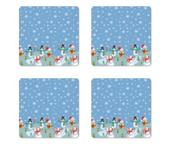 Winter Season Element Coaster Set Of Four