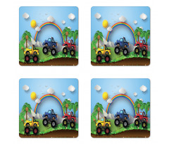 Skid Trail Race Coaster Set Of Four