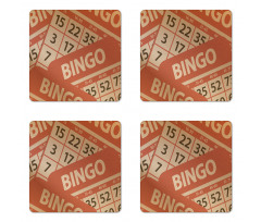 Graphic Game Cards Pile Coaster Set Of Four