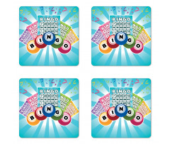 Colorful Cards Balls Coaster Set Of Four