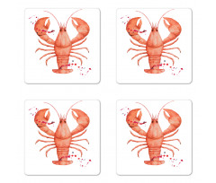 Fresh Organic Seafood Coaster Set Of Four