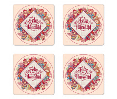 Feliz Navidad Christmas Coaster Set Of Four