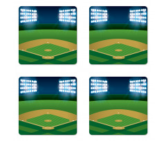 Cartoonish Field Stadium Coaster Set Of Four