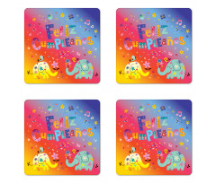 Feliz Cumpleanos Party Coaster Set Of Four